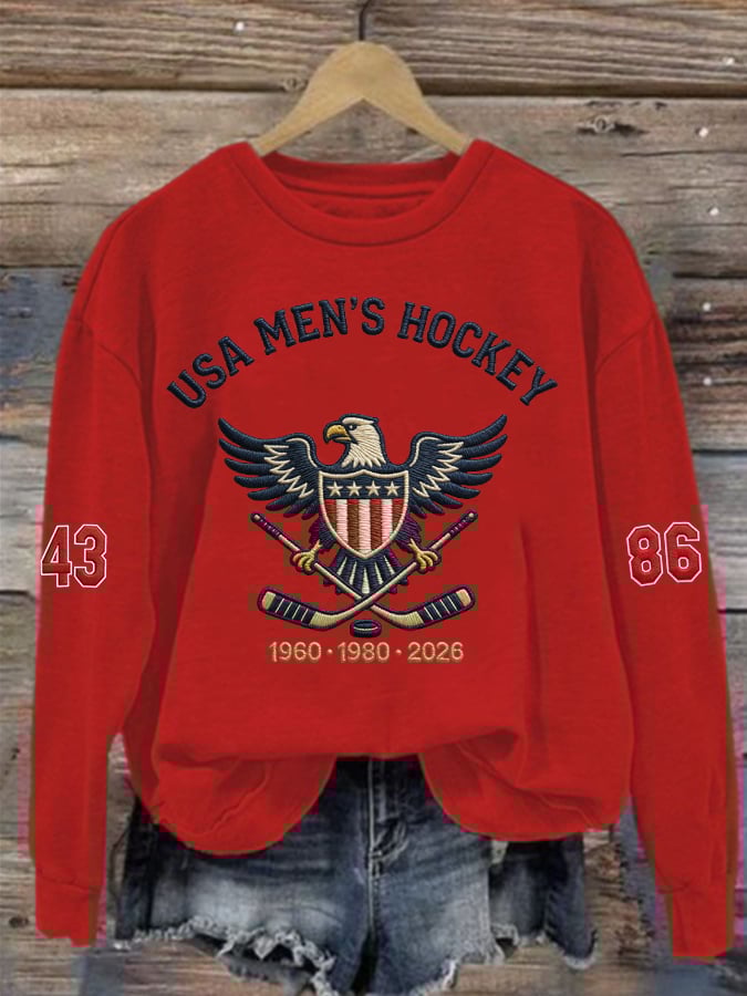 Women's  Hockey Print Sweatshirt
