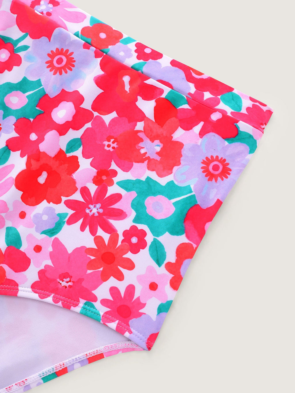Floral Print Pockets Swim Dress