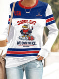 Women's Retro USA Ice Hockey Print Sweatshirt