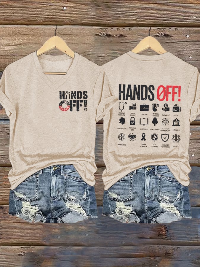 🔥Buy 3 Get 15% Off🔥Women's Casual Hands Off Printed T-Shirt
