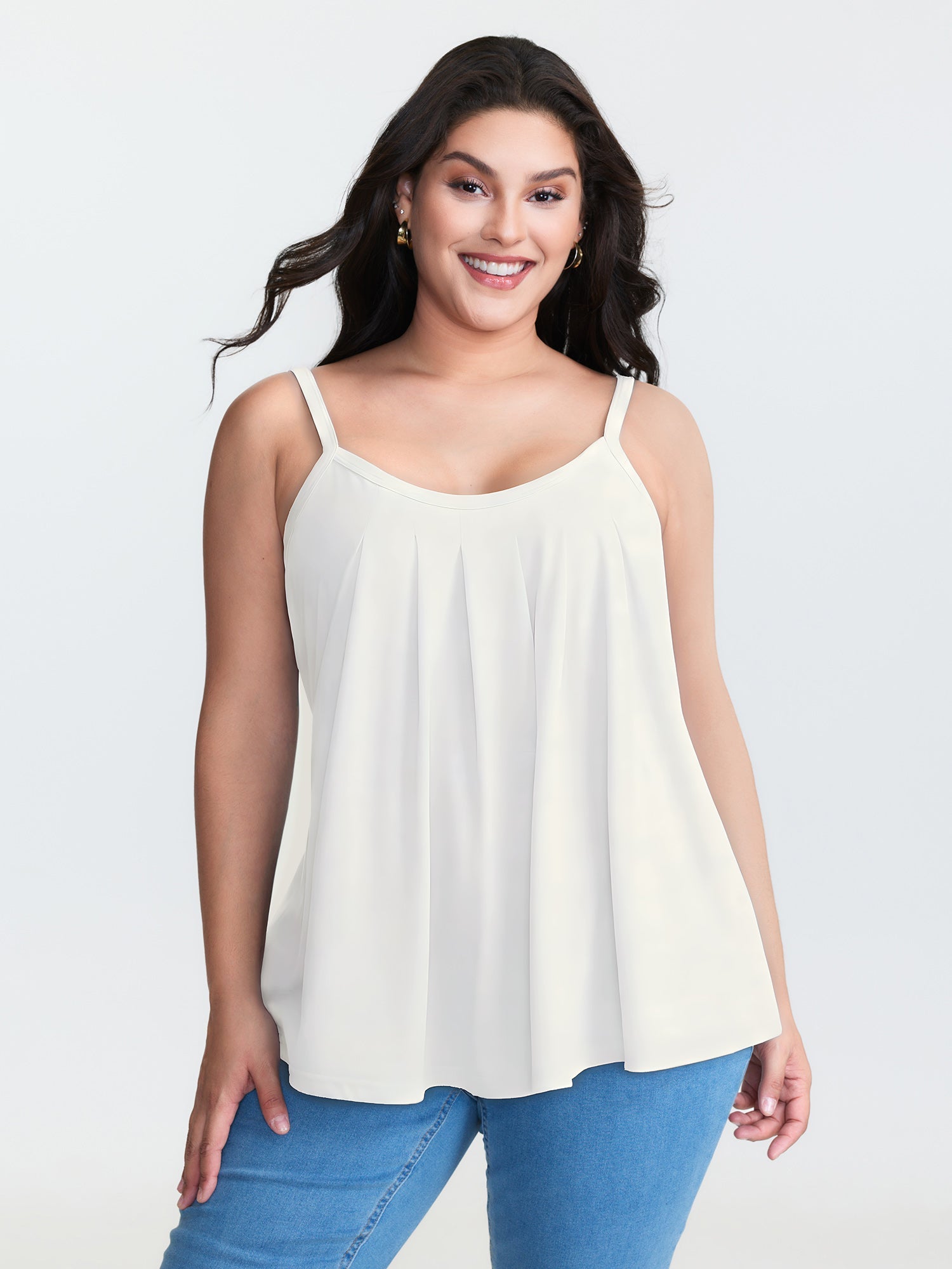 Supersoft Stretchy Pleated Tank Top