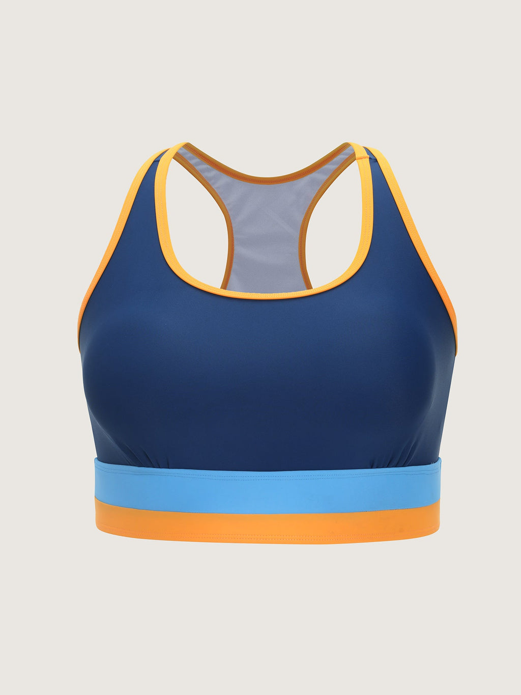 Colorblock Round Neck Bikini Top