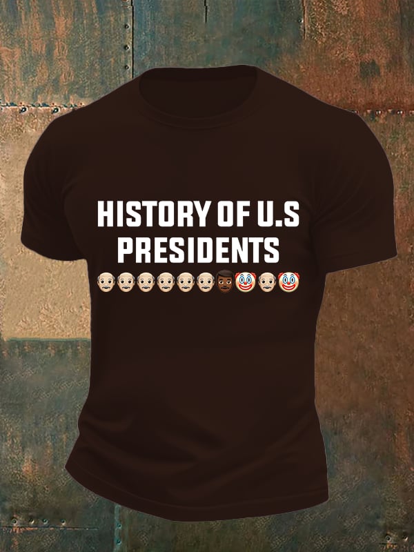 🔥Buy 3 Get 15% Off🔥Men's  History Of US Presidents Print T-Shirt