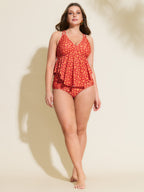 Floral Print Fit And Flare Swim Top