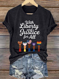 🔥Buy 3 Get 15% Off🔥Women's With Liberty Justice for All  Print Caasual T-shirt
