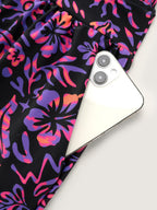 Tropical Floral Print Pockets Swim Romper