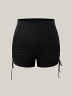 Ruched Adjustable Drawstring Pocket Slim Swim Shorts