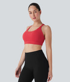 SpeedWaveTM Medium Support Molded Cups Perforated Adjustable Hook Quick Dry Training Sports Bra-D/DD/DDD/F Cups