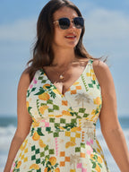 Anti-Float Tie Citrus Print Swim Dress