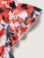 Floral Three-Layered Stretchy Waist Mini Dress