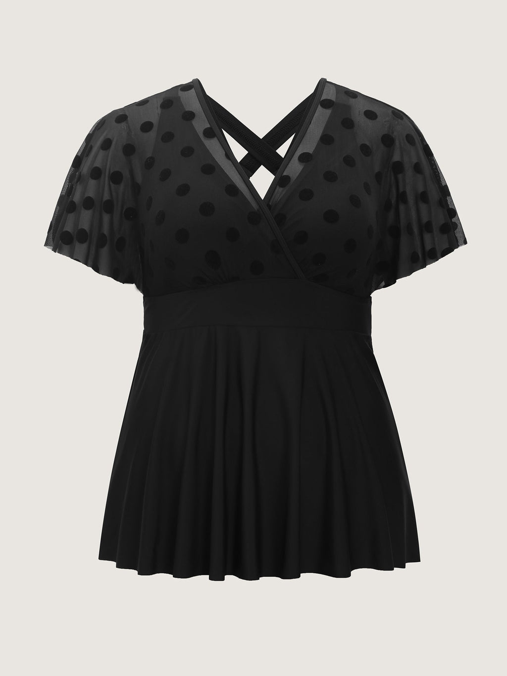 Polka Dots Sheer Swim Top