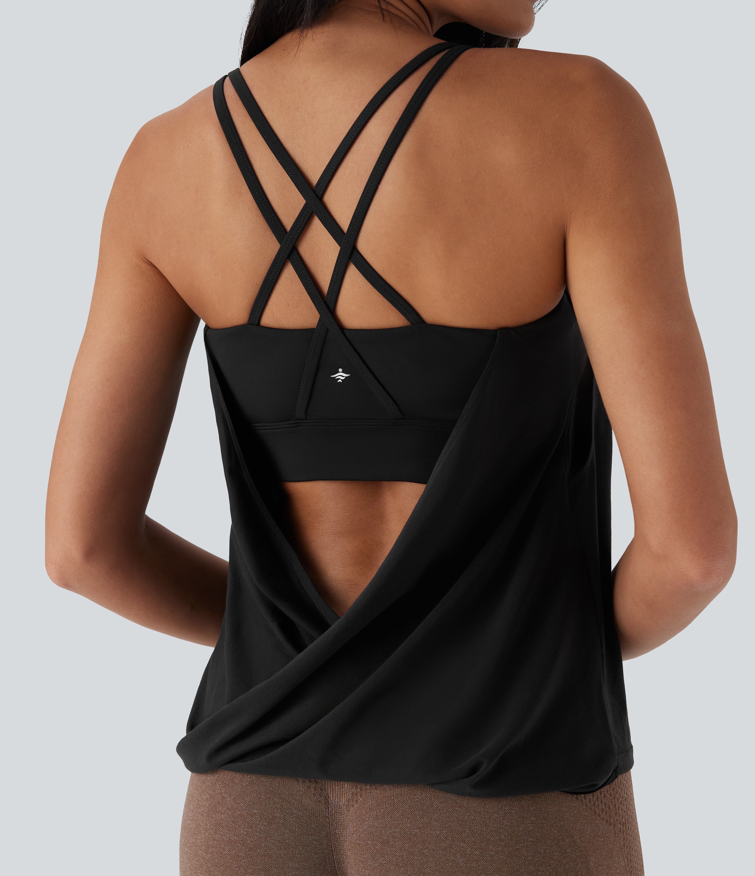Double Straps Pleated Quick Dry Yoga Cami Top-D/DD/DDD/F Cups