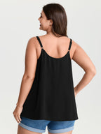 Pleated Flowy Plain Tank Top
