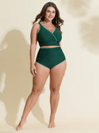 Color Contrast Embroidered Edge Bikini Bottoms