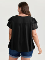 Pure Cotton Layered Sleeve Flowy Blouse