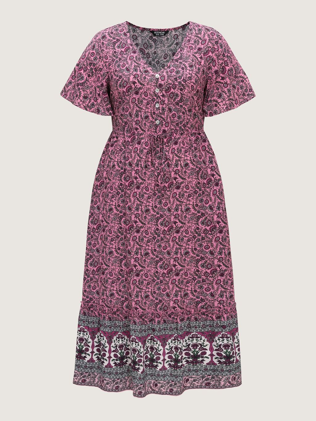 Supersoft Floral Color Contrast Print Maxi Dress