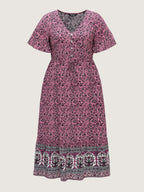 Supersoft Floral Color Contrast Print Maxi Dress