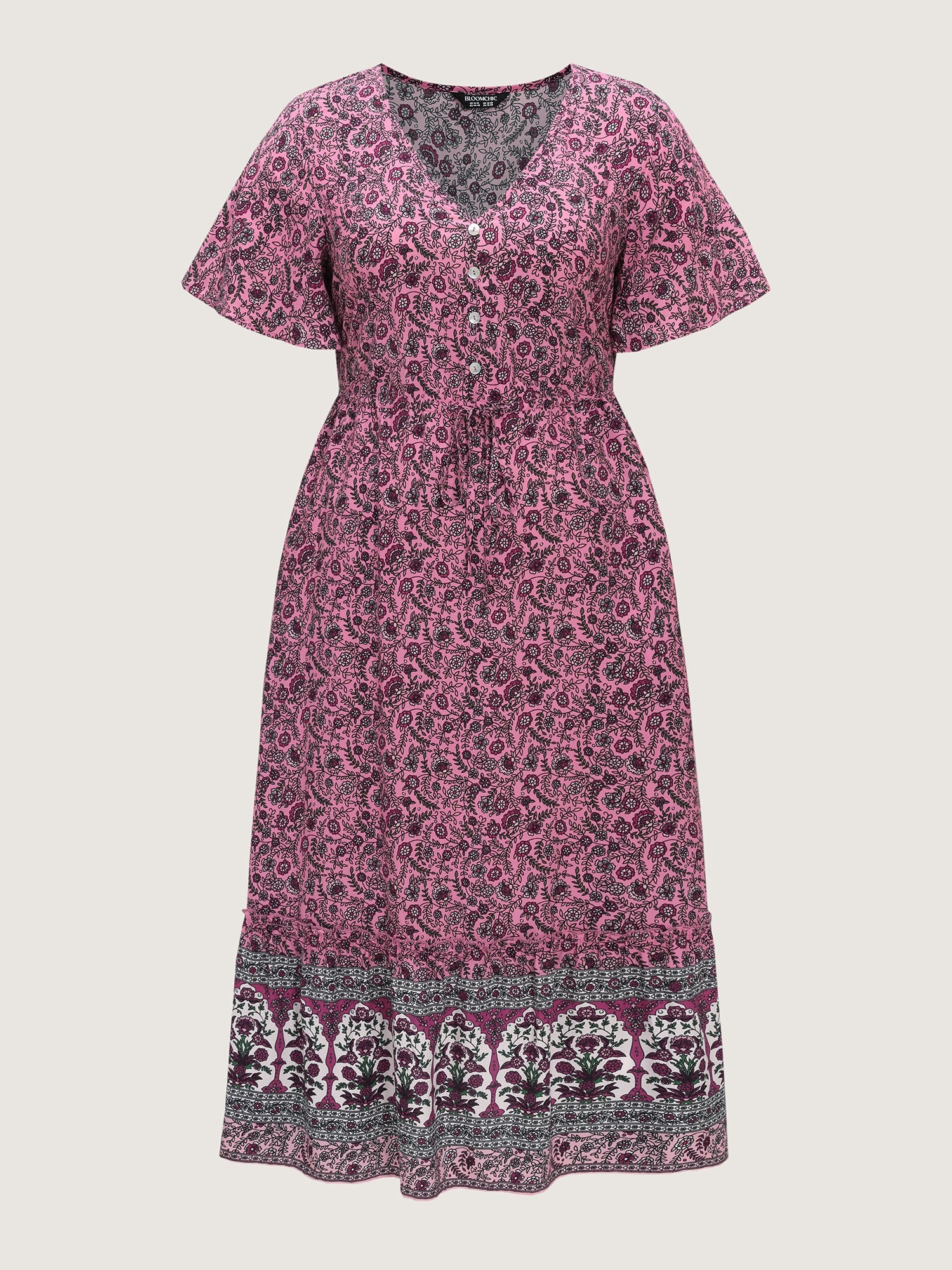 Supersoft Floral Color Contrast Print Maxi Dress