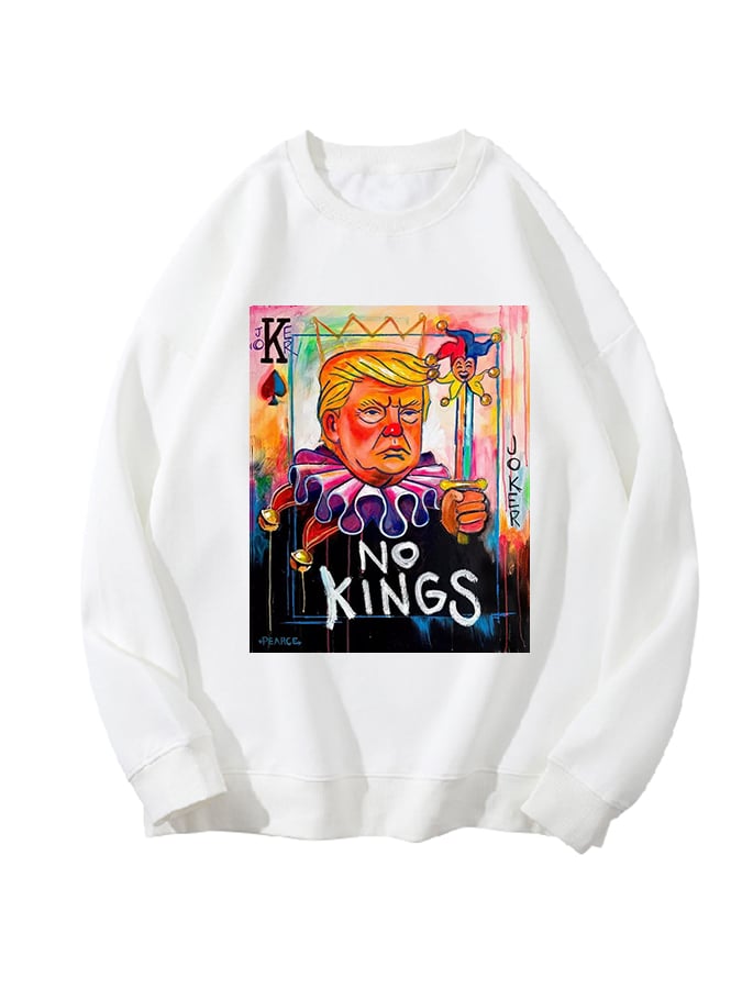 Unisex   No Kings In America Print Casual Sweatshirt