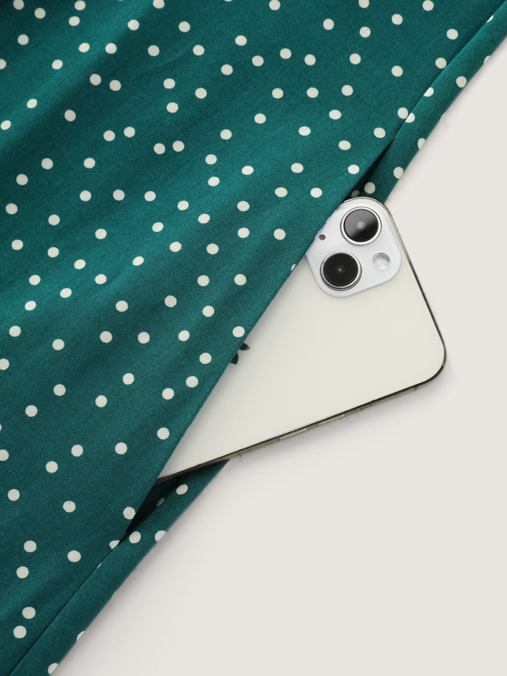 Polka Dot Print Pockets Flowy Midi Dress
