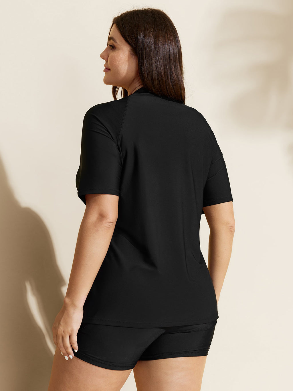 UPF 50+ Zipper Front Pockets Swim Top