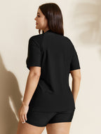 UPF 50+ Zipper Front Pockets Swim Top