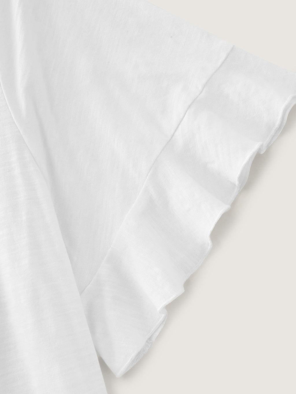 Cotton Overlap Back Ruffled T-Shirt