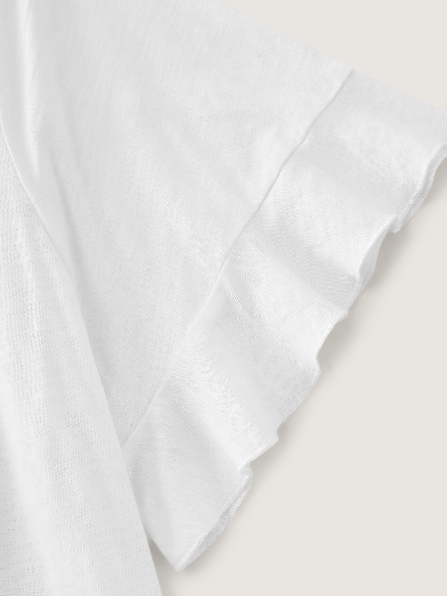 Cotton Overlap Back Ruffled T-Shirt