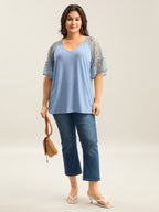 Boho Print Patchwork Raglan Sleeve T-shirt