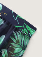 Tropical Print One Piece Swimsuit Sarong Set