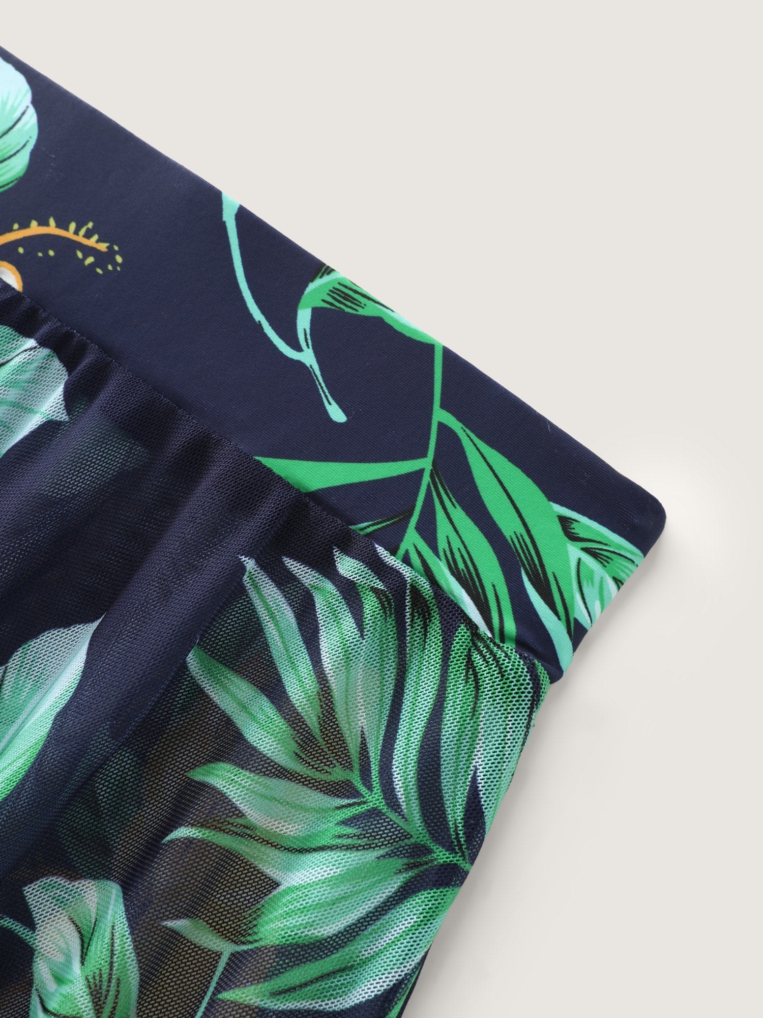 Tropical Print One Piece Swimsuit Sarong Set