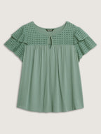 Pure Cotton Layered Sleeve Flowy Blouse