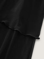 Sheer Ruffled Sleeve Layered Swim Dress