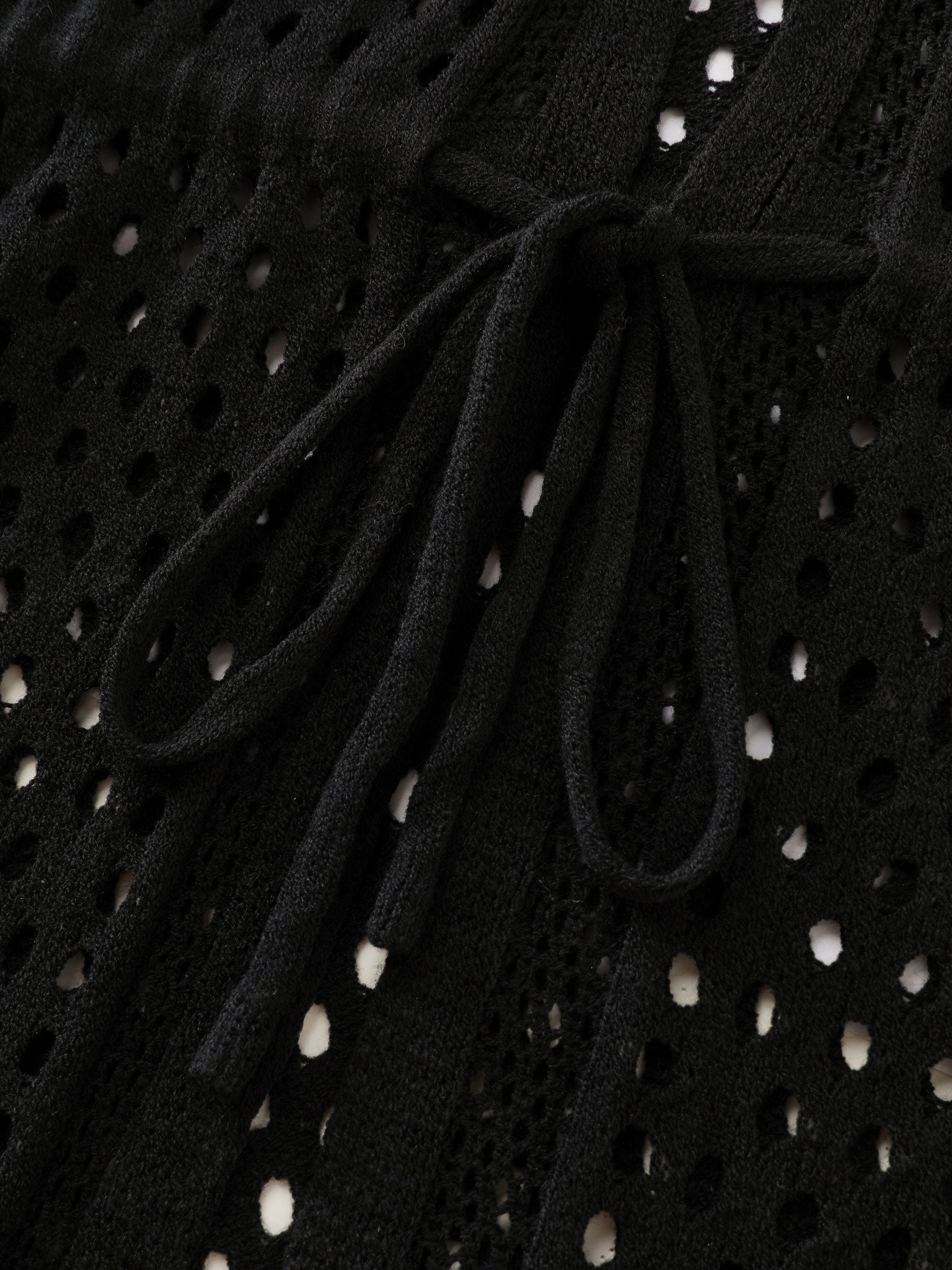 Cut-Out Textured Drawstring Straps Swim Cover-Up