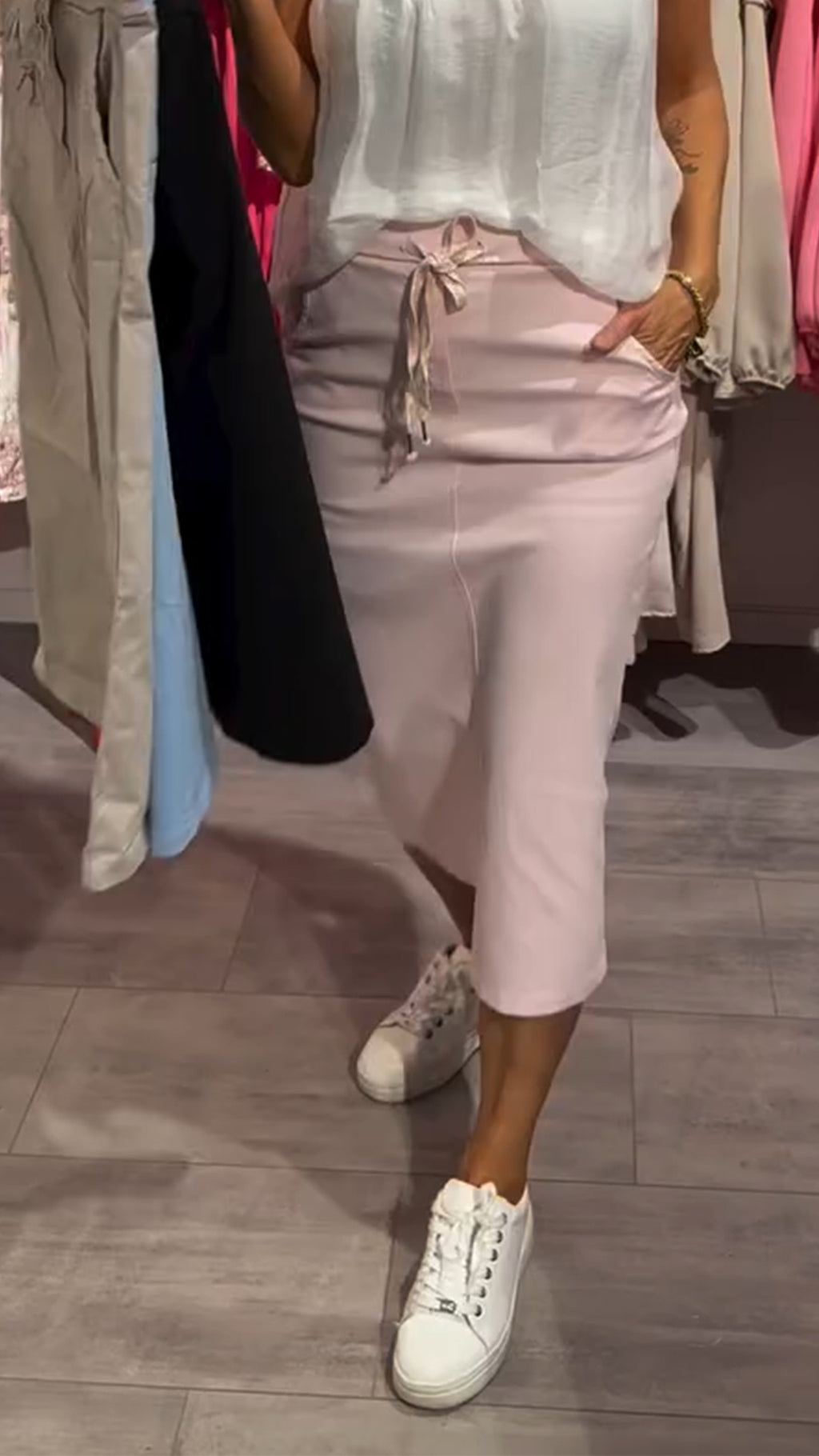 Ladies' Slit Solid Color Casual Skirt