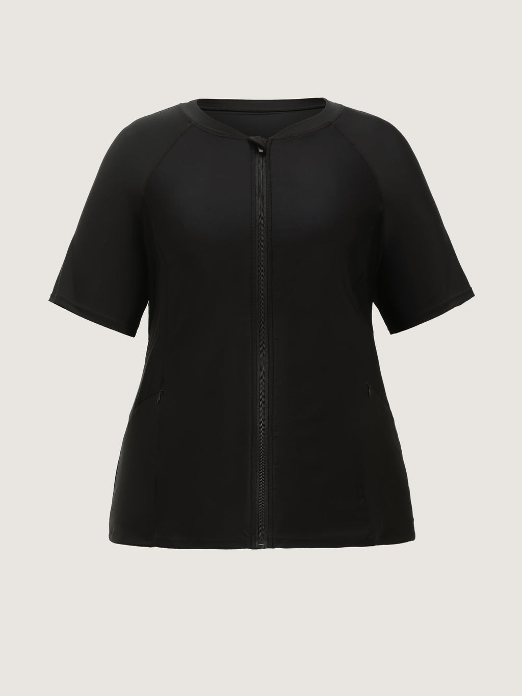UPF 50+ Zipper Front Pockets Swim Top