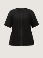 UPF 50+ Zipper Front Pockets Swim Top