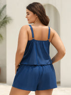 Island Pattern Pockets One-Piece Swimsuit