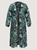 Tropical Breeze Stretchy Sleeve Swim Cover-Up