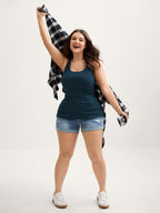Supportive Bra Pleated Fitted Tank Top