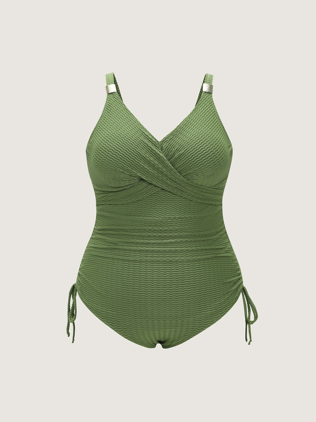 Textured Twist-Front One-Piece Swim