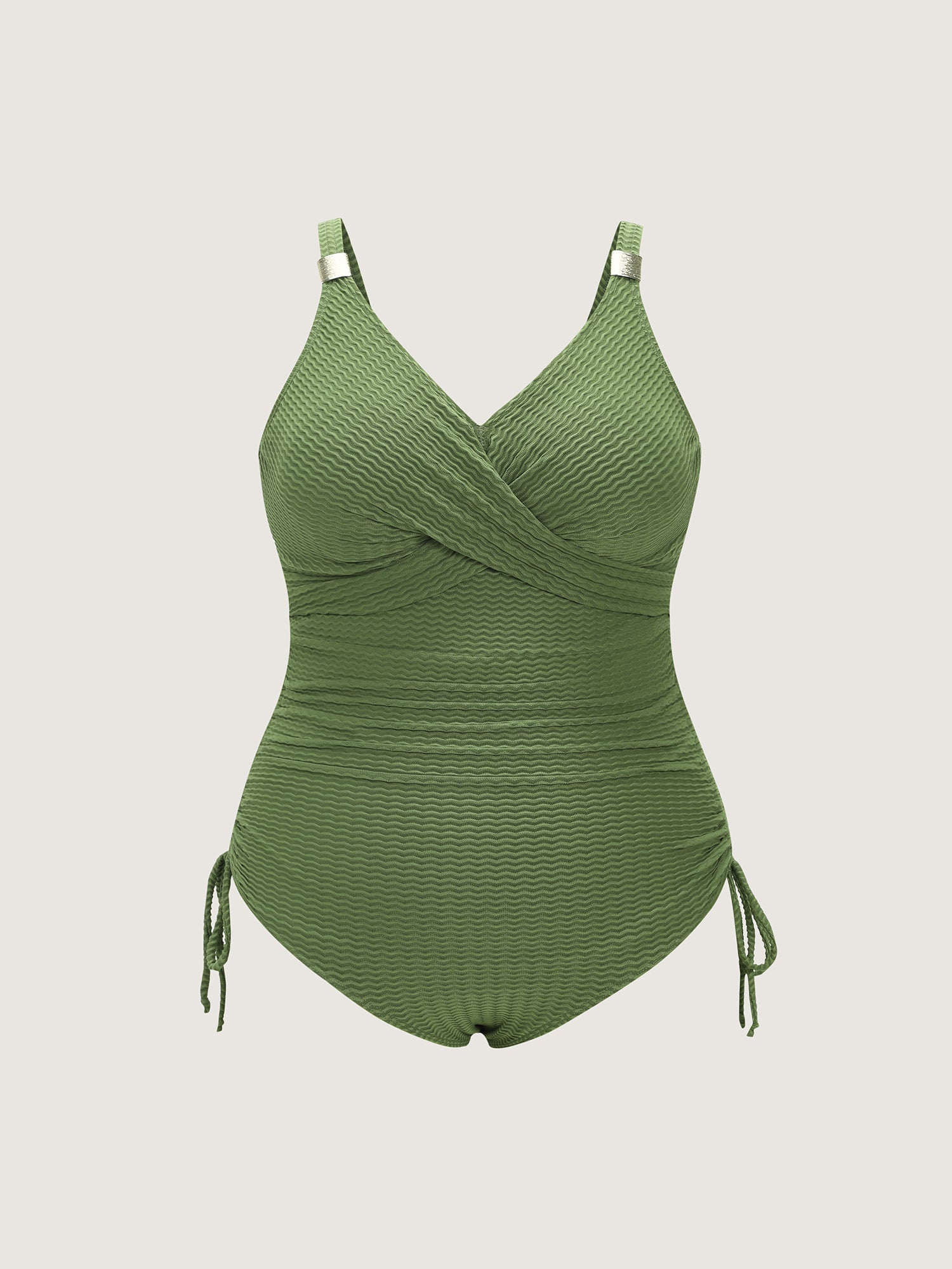 Textured Twist-Front One-Piece Swim