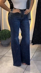 Womens Ironing Diamond Wash Water Casual Jeans
