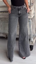 Womens Washing Side Pearl Casual Stretch Jeans