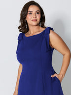 Shoulder Tie Sculpting Bodice Mini Dress
