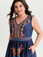 Floral Drama Cinched-Waist Maxi Dress