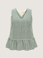 Supersoft Check Print Open Back Blouse