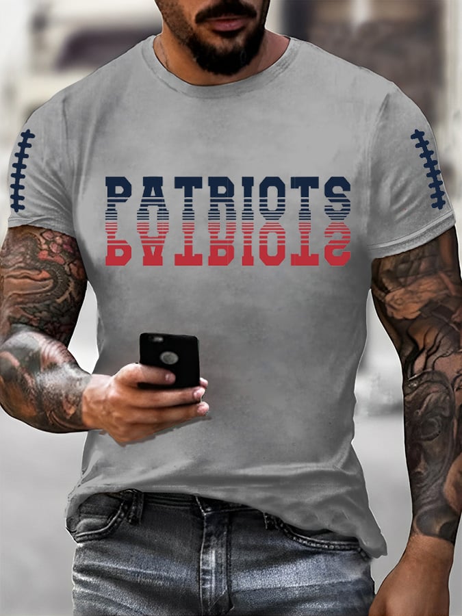 Men's Rugby Print Casual T-Shirt