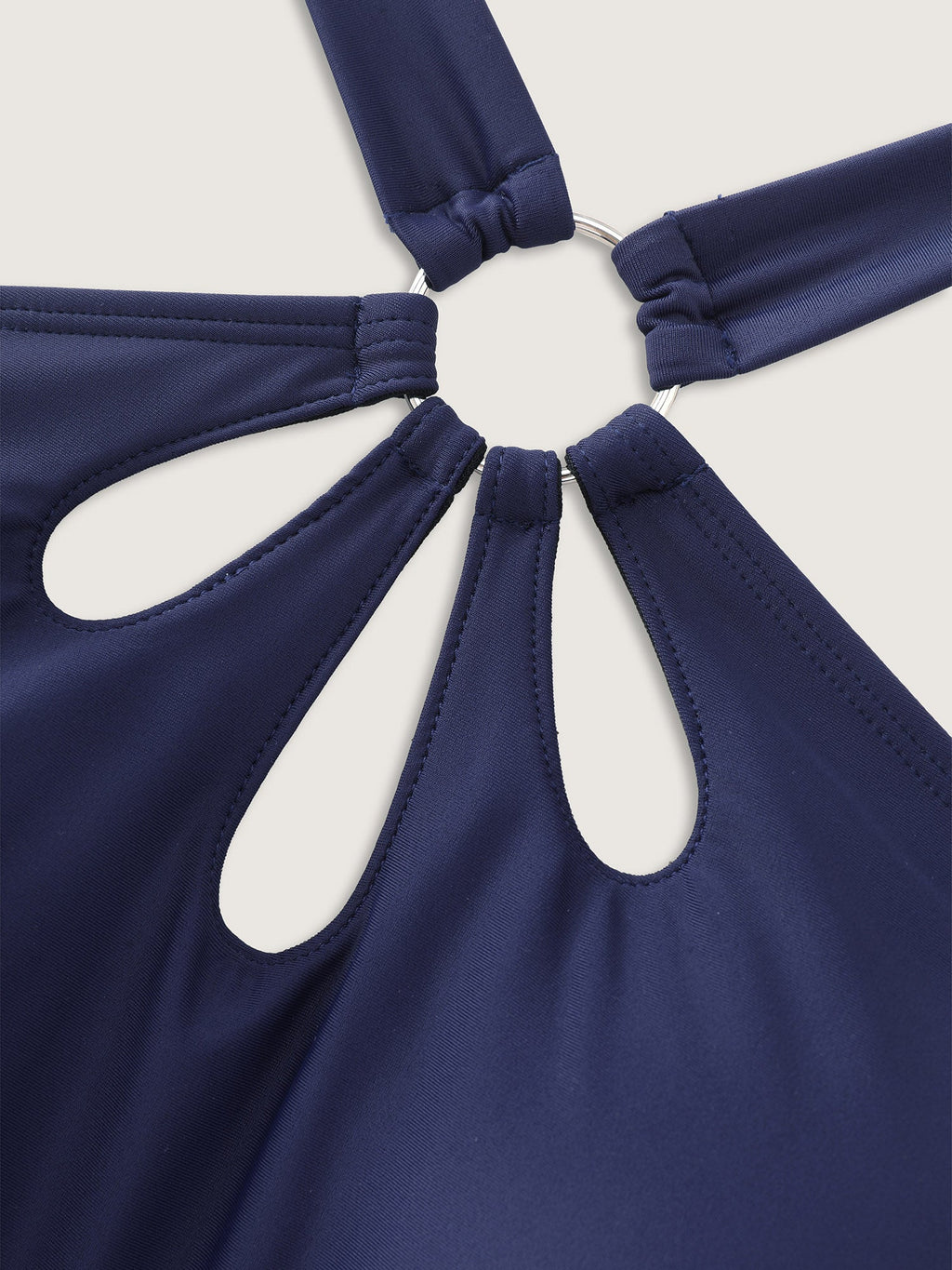 Cut-Out Neckline Contrast One-Piece Swim
