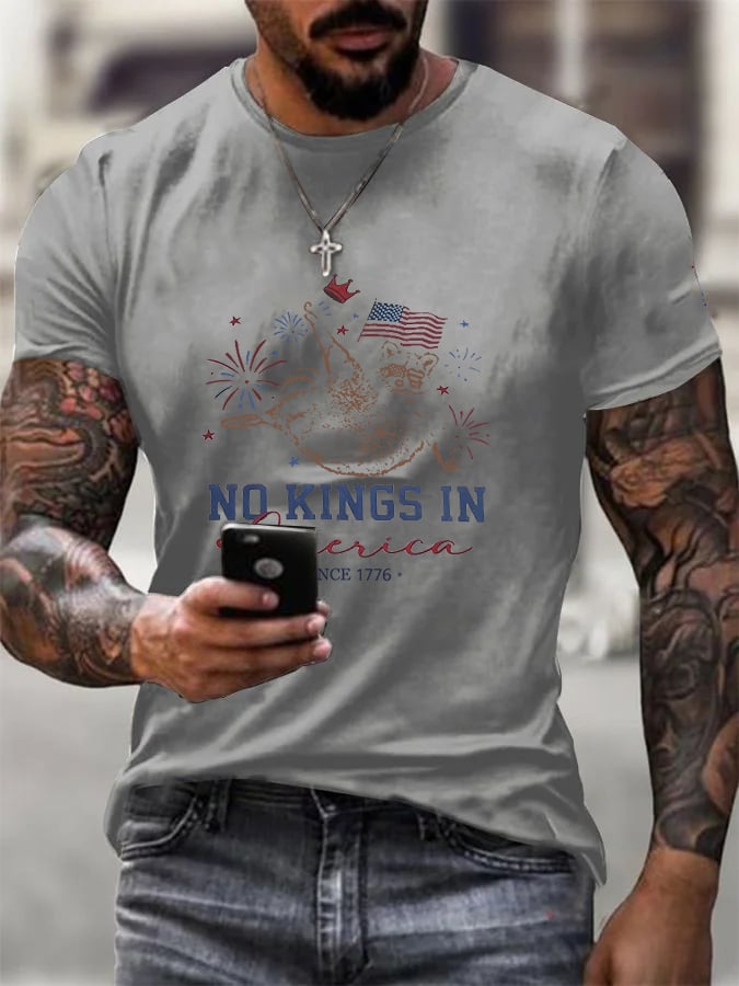 🔥Buy 3 Get 15% Off🔥Men's No King In America Printed  T-Shirt